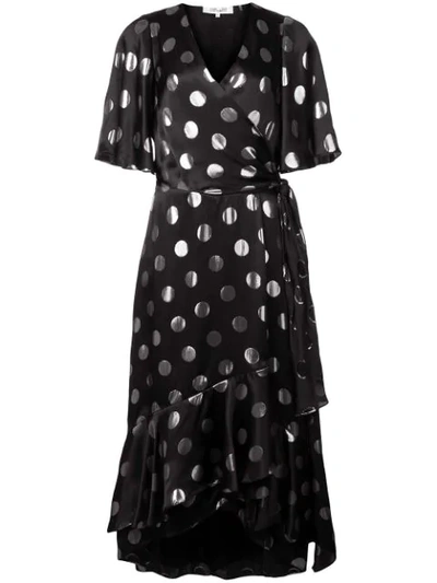 Shop Diane Von Furstenberg Polka-dot Flared Dress In Black