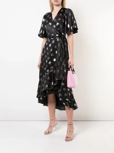 Shop Diane Von Furstenberg Polka-dot Flared Dress In Black