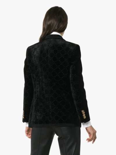 Shop Gucci Gg Supreme Pattern Blazer In Black