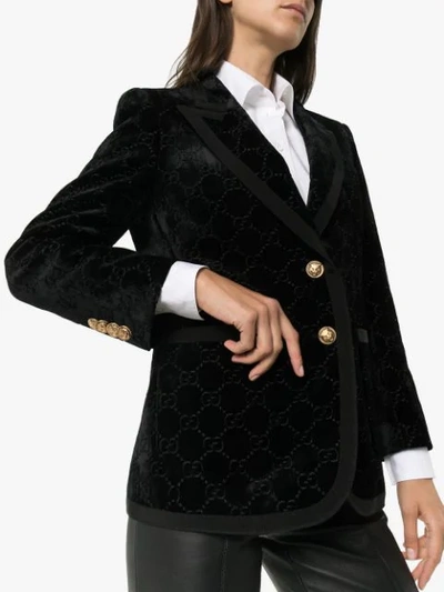 Shop Gucci Gg Supreme Pattern Blazer In Black