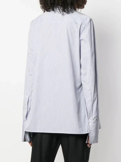Shop Stella Mccartney Oversized Striped Shirt In Blue