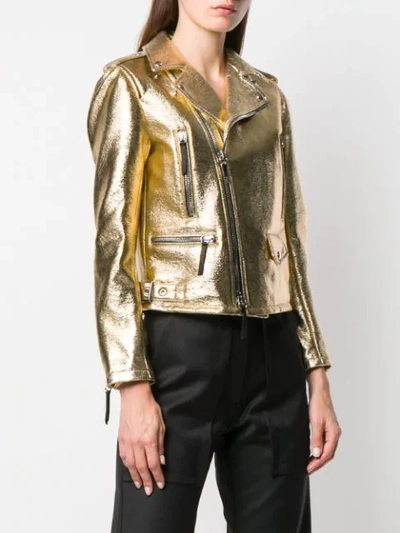 Shop Giuseppe Zanotti Berlyn Biker Jacket In Gold