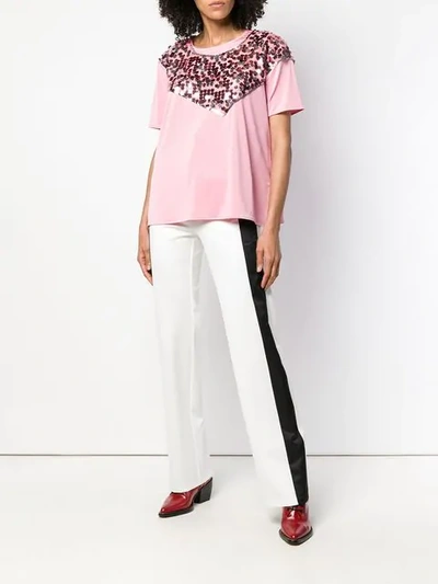 Shop Mm6 Maison Margiela Sequin T-shirt In Pink