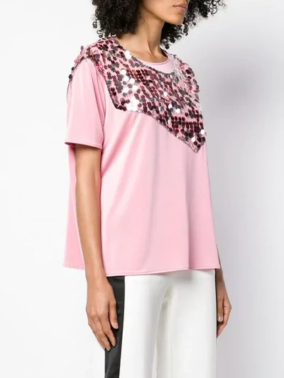 Shop Mm6 Maison Margiela Sequin T-shirt In Pink