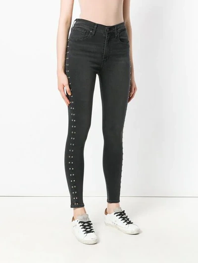 Shop Levi's Crystal Embellished Skinny Jeans In Black