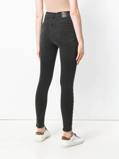 Shop Levi's Crystal Embellished Skinny Jeans In Black