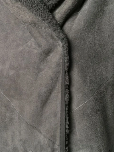 Shop Liska Chiron Reversible Oversized Coat In Grey