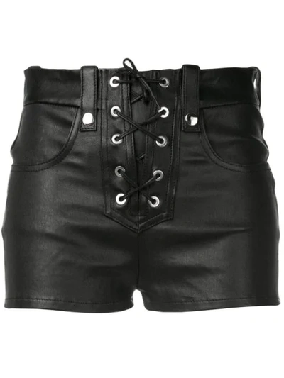 Shop Manokhi Lace-front Shorts In Black