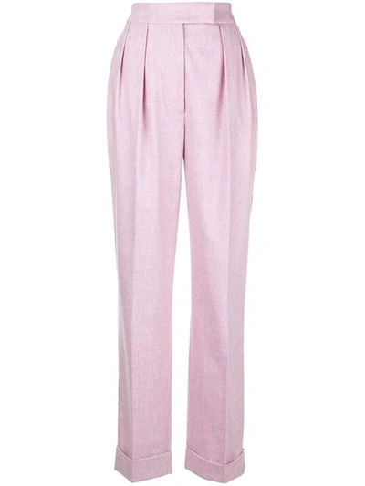 Shop Agnona Side Stripe Wide Leg Trousers - Pink