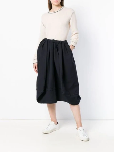 Shop Comme Des Garçons Comme Des Garçons Pleated Puffball Skirt - Blue