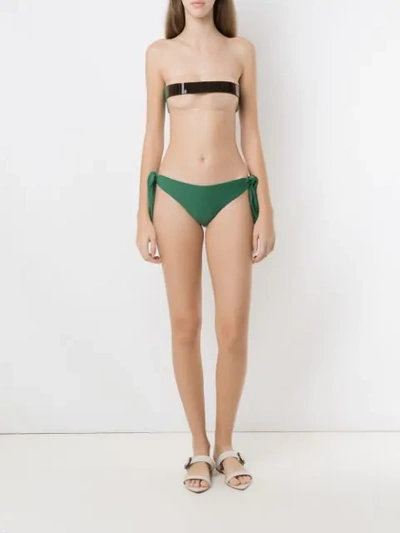 Shop Adriana Degreas X Cult Gaia Strapless Bikini Set In Green