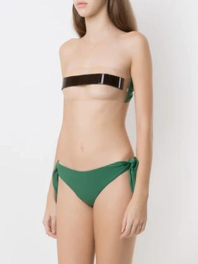 Shop Adriana Degreas X Cult Gaia Strapless Bikini Set In Green