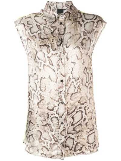 Shop Pinko Snake Print Shirt In Brown