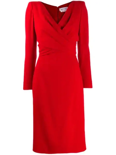Shop Alexander Mcqueen Draped Mid-length Dress In Red