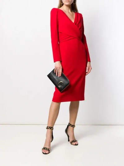 Shop Alexander Mcqueen Draped Mid-length Dress In Red