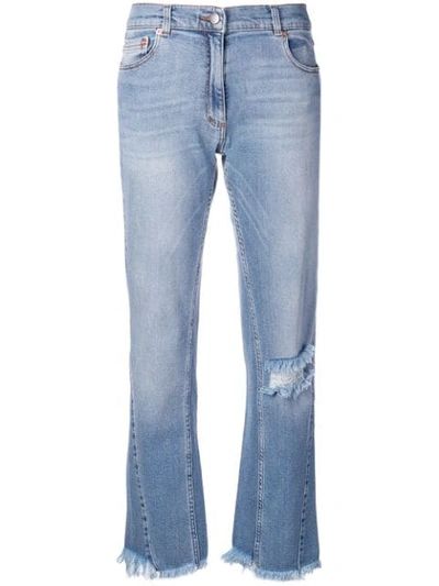 Shop Magda Butrym Distressed Loose Jeans In Blue