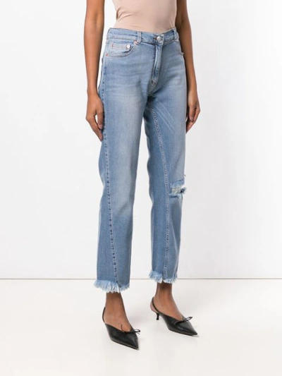 Shop Magda Butrym Distressed Loose Jeans In Blue