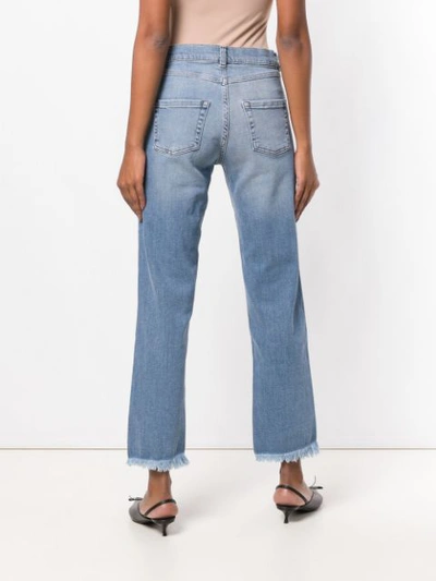 Shop Magda Butrym Distressed Loose Jeans In Blue
