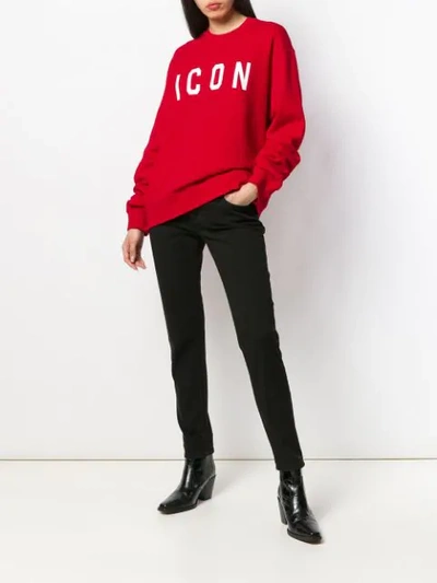Dsquared2 Printed Icon Sweatshirt In Red
