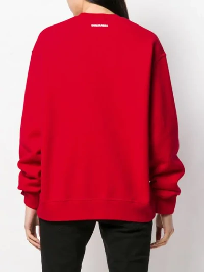 Dsquared2 Printed Icon Sweatshirt In Red