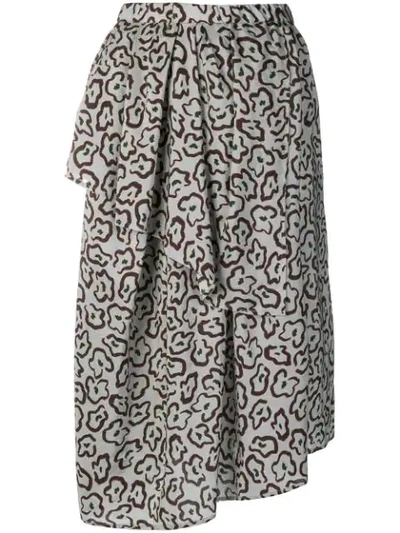 Shop Christian Wijnants Suzu Tiered Skirt In Grey