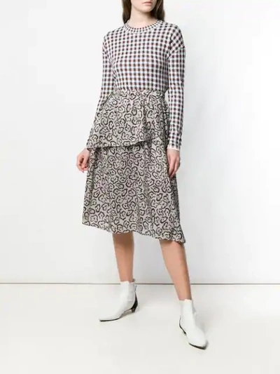 Shop Christian Wijnants Suzu Tiered Skirt In Grey