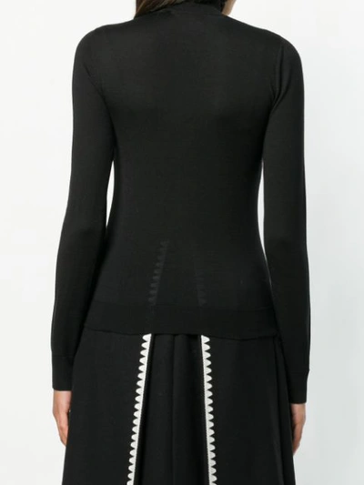 Shop Carven Knit Buttoned Top In Black