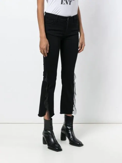 Shop J Brand Selena Mid-rise Cropped Jeans In Black