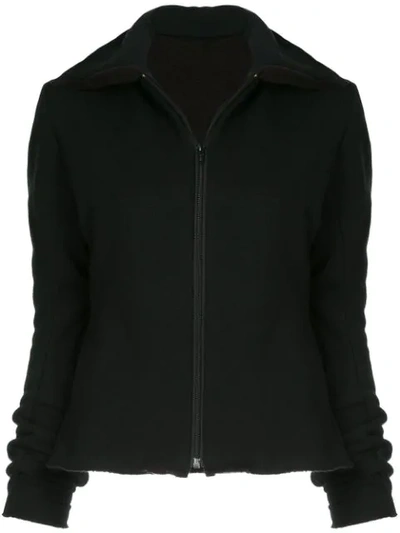 Shop Zambesi Motto Fitted Zip Jacket In Black