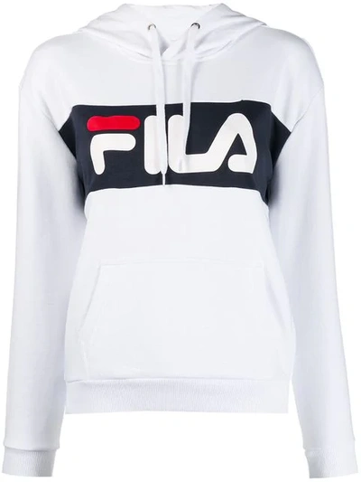 Shop Fila Logo Hoodie - White