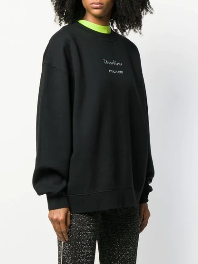 Shop Acne Studios Cut Out Logo Sweater In Black