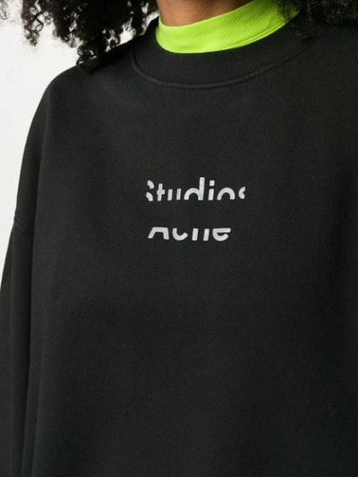 Shop Acne Studios Cut Out Logo Sweater In Black