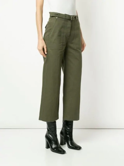Shop Rag & Bone Cropped High Rise Trousers In Green
