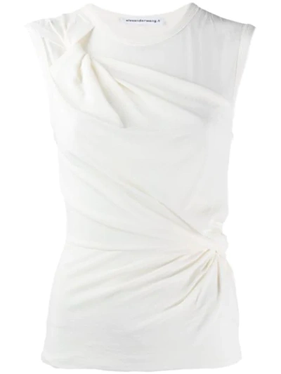 Shop Alexander Wang T Twisted Crepe Jersey Top In White