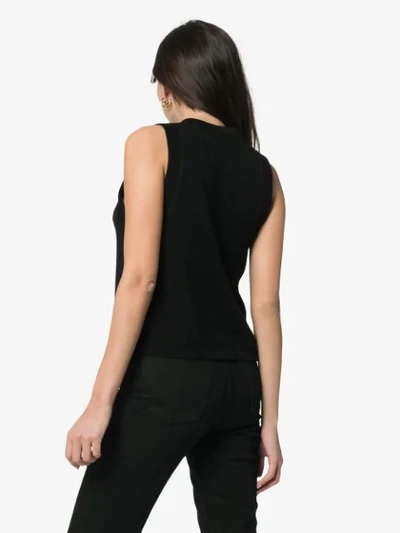 Shop Carcel Tuck Sleeveless Alpaca Wool T-shirt In Black
