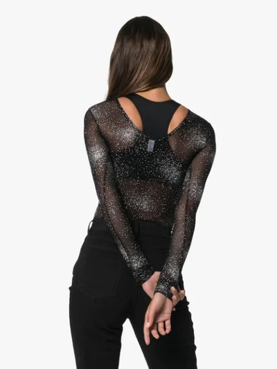 Shop Fantabody Sheer Sparkle Tulle Body In Black