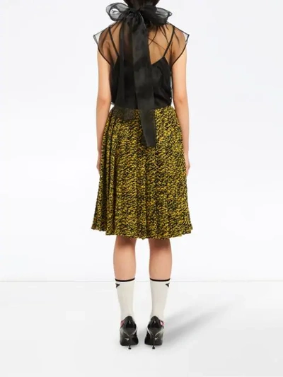 Shop Prada Short Pleated Skirt - Yellow