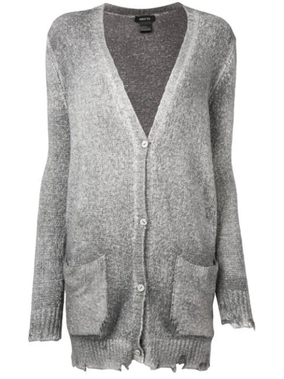 Shop Avant Toi Distressed Cardigan In Grey