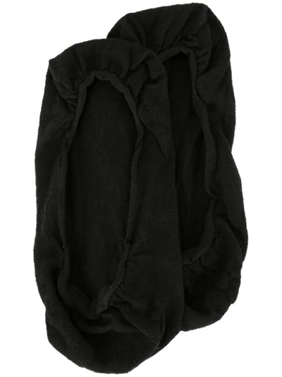 Wolford Black Cotton 40 Footsies Socks In Black