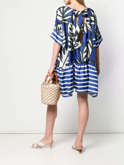 Shop Altea Leaf Patterned Dress - Blue