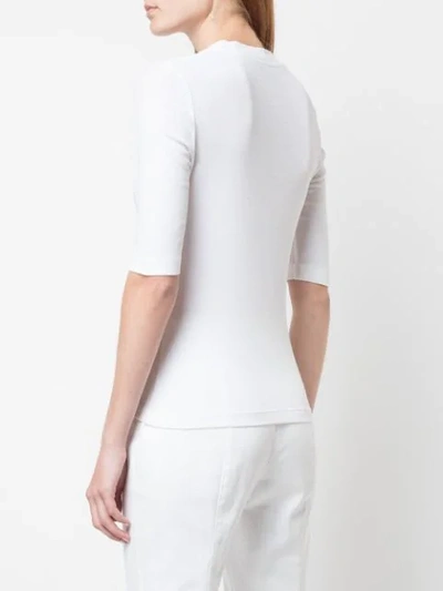 Shop Rosetta Getty Cropped Sleeve T-shirt In White