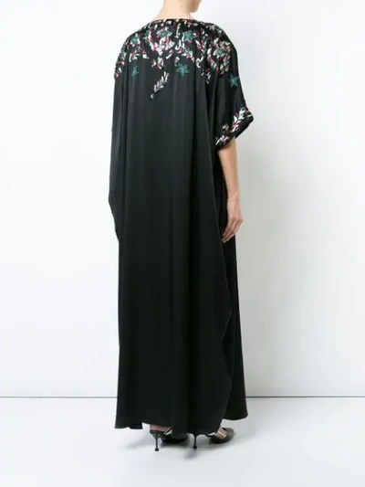 Shop Josie Natori Couture Suzani Kaftan Dress In Black