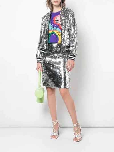 Shop Alice And Olivia Ramos Sequin Skirt In Silver