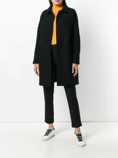Shop Aspesi Single-breasted Coat In Black