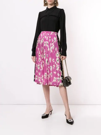 Shop N°21 Floral Print Pleated Skirt In Purple