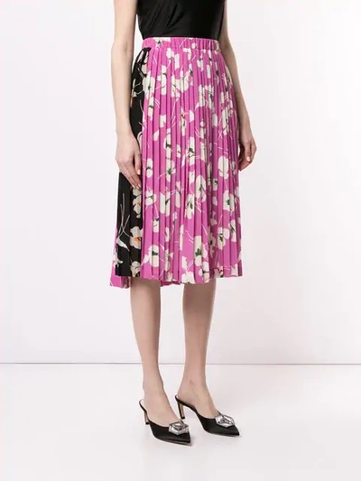 Shop N°21 Floral Print Pleated Skirt In Purple