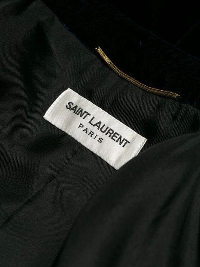 Saint Laurent Velvet Tuxedo Jacket In Blue