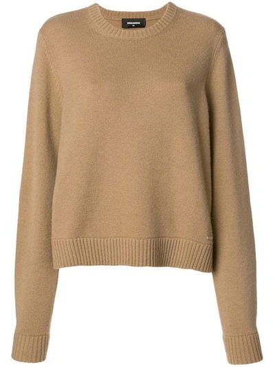 Shop Dsquared2 Drop Shoulder Jumper In Neutrals