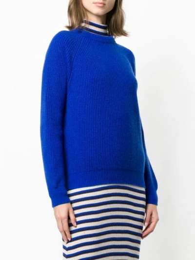 Shop Forte Forte Crew Neck Knit Pullover In Blue