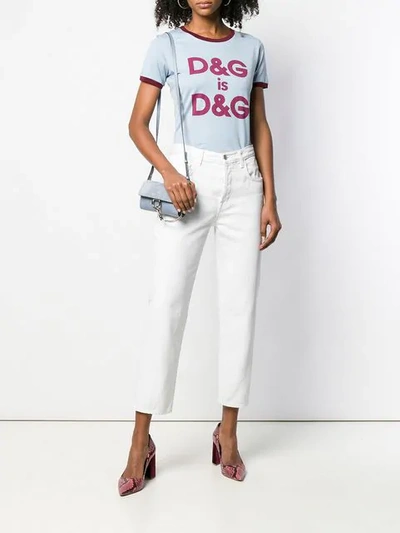 Shop Dolce & Gabbana Contrast Logo Print T-shirt In Blue